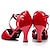 baratos Sapatos de Dança Latina-Mulheres Sapatos de Dança Sapatos de Dança Latina Sandália Têni Presilha Salto Agulha Personalizável Preto / Vermelho / Couro / Profissional