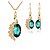 cheap Jewelry Sets-Women&#039;s Synthetic Emerald Synthetic Diamond Bridal Jewelry Sets Oval Cut Animal Ladies Fashion Gold Plated Earrings Jewelry Red / Blue / Green For Event / Party Dailywear Gift