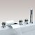 billige Badekarsarmaturer-Badekarshaner - Moderne Krom Romersk Kar Messing Ventil Bath Shower Mixer Taps / Tre Håndtag fem huller