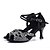 cheap Latin Shoes-Women&#039;s Latin Shoes Elastic Fabric Buckle Sandal / Heel Rhinestone / Buckle Flared Heel Dance Shoes Black / Red / Green / Performance / Leather