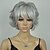 cheap Older Wigs-Synthetic Wig Curly Kardashian Curly Layered Haircut With Bangs Wig Short Silver Synthetic Hair Women&#039;s With Bangs White StrongBeauty