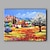 cheap Landscape Paintings-Oil Painting Hand Painted Horizontal Landscape Mediterranean Rolled Canvas (No Frame)