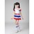 cheap Dance Costumes-Cheerleader Costumes / Dance Costumes Outfits Performance Polyester Belt / Appliques Short Sleeves High Top