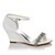 cheap Wedding Shoes-Women&#039;s Sandals Glitter Crystal Sequined Jeweled Ankle Strap Heels Wedding Sandals Bridal Shoes Crystal Chain Wedge Heel Open Toe Comfort Wedding Dress Party &amp; Evening Satin Fall Summer White Ivory