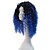 cheap Synthetic Trendy Wigs-Synthetic Wig Curly Minaj Asymmetrical Wig Medium Length Blue Synthetic Hair Women&#039;s Natural Hairline African American Wig Black Blue