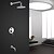 abordables Robinetteries de douche-Ensemble de douche Ensemble - Effet pluie contemporain / Style moderne Chrome Montage mural Soupape céramique Bath Shower Mixer Taps / Laiton