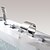 abordables Robinets pour baignoire-Moderne Diffusion large Jet pluie Douchette inclue Soupape en laiton Trois poignées cinq trous Chrome , Robinet de baignoire