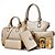 cheap Bag Sets-Women&#039;s Rivet / Zipper PU(Polyurethane) Bag Set Bag Sets 6 Pieces Purse Set White / Black / Blue