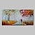 olcso Tájképek-kézzel készített olajfestmény vászon fal művészet dekoráció gyalogos fák őszi táj lakberendezéshez hengerelt keret nélküli nyújtatlan festmény