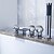 billige Badekraner-Badekarskran - Moderne Krom Romersk kar Messing Ventil Bath Shower Mixer Taps / Tre Håndtak fem hull