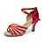 baratos Sapatos de Dança Latina-Mulheres Sapatos de Dança Latina Sandália Salto Personalizado Seda Fúcsia / Interior / Couro
