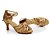 cheap Latin Shoes-Women&#039;s Latin Shoes Heel Sneaker Customized Heel Silk Dark Brown / Nude / Performance
