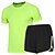 cheap New In-Men&#039;s Activewear Set Workout Outfits Running T-Shirt With Shorts Athletic Short Sleeve Quick Dry Moisture Wicking Gym Workout Exercise &amp; Fitness Basketball Running Sportswear Clothing Suit Green