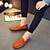 abordables Zapatillas sin cordones y mocasines de hombre-Hombre PU Primavera / Otoño Mocasín Zapatos de taco bajo y Slip-On Paseo Marrón Claro / Negro