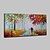 olcso Tájképek-kézzel készített olajfestmény vászon fal művészet dekoráció gyalogos fák őszi táj lakberendezéshez hengerelt keret nélküli nyújtatlan festmény