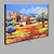 お買い得  風景画-ハング塗装油絵 手描きの 横式 風景 地中海風 インナーフレームなし(枠なし)