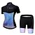 cheap Men&#039;s Clothing Sets-Miloto Women&#039;s Short Sleeve Cycling Jersey with Shorts Summer Spandex Polyester Bule / Black Gradient Plus Size Bike Padded Shorts / Chamois Clothing Suit Back Pocket Sports Patterned Mountain Bike