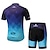 お買い得  男性用衣料品セット-Miloto Men&#039;s Short Sleeve Cycling Jersey with Shorts - Blue Bike Padded Shorts / Chamois / Clothing Suit Spandex Gradient / Stretchy