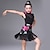 cheap Latin Dancewear-Latin Dance Skirts Tassel Pattern / Print Splicing Performance Sleeveless High Spandex Tulle Milk Fiber