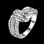 billige Motering-Dame Ring Kubisk Zirkonium Sølv Krystall Zirkonium Sølvplett Tinnlegering Legering Rund Personalisert Luksus Geometrisk Unikt design