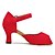 Недорогие Обувь для латиноамериканских танцев-Жен. Обувь для латины Дерматин / Ткань С пряжкой Сандалии / На каблуках Пряжки Каблуки на заказ Персонализируемая Танцевальная обувь Красный / Выступление