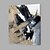 olcso Absztrakt festmények-Hang festett olajfestmény Kézzel festett - Absztrakt Absztrakt Tartalmazza belső keret / Nyújtott vászon