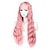 abordables Perruques Synthétiques Sans Bonnet-Perruque Synthétique Ondulé Ondulé Perruque Rose Long Rose Cheveux Synthétiques Femme Rose