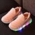 preiswerte Mädchenschuhe-Mädchen Schuhe Leder Tüll Frühling Sommer Herbst Leuchtende LED-Schuhe Sneakers Walking LED Für Normal Weiß Hellgrün Rosa