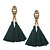 cheap Earrings-Women&#039;s Drop Earrings Tassel Fringe Ladies Tassel Bohemian Vintage Fashion Euramerican Earrings Jewelry Wine / Depression Green / Black For Wedding Anniversary Housewarming Event / Party Dailywear