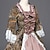cheap Historical &amp; Vintage Costumes-Maria Antonietta Punk Lolita Rococo Victorian 18th Century Vacation Dress Dress Party Costume Masquerade Prom Dress Women&#039;s Girls&#039; Lace Satin Costume Gray / Pink Vintage Cosplay Party Prom Long Sleeve