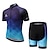 お買い得  男性用衣料品セット-Miloto Men&#039;s Short Sleeve Cycling Jersey with Shorts - Blue Bike Padded Shorts / Chamois / Clothing Suit Spandex Gradient / Stretchy