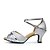 voordelige Latin dansschoenen-Dames Latin schoenen Salsa schoenen Voor Binnen Sandalen Hakken Sprankelend glitter Gesp Glitter Cuba-hak Gesp Kameel Zwart / Rood Zilver / Sprankelende glitter / Leer