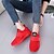 cheap Women&#039;s Athletic Shoes-Women&#039;s Trainers Athletic Shoes Athletic Summer Hook &amp; Loop Flat Heel Round Toe Light Soles Walking PU Black Red