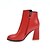 cheap Women&#039;s Boots-Women&#039;s Boots Block Heel Boots Dress Winter Buckle Chunky Heel Pointed Toe Comfort Walking Faux Leather Black Red Brown