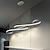 baratos Luzes pendentes-110cm led luz pendente lâmpada de teto forma de onda luz suspensa ilha linear regulável para sala de jantar cozinha minimalista moderno 46w
