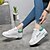 abordables Zapatillas de mujer-Mujer Zapatillas de deporte Exterior Casual Con Cordón Tacón Cuña Dedo redondo Confort Zapatos de Paseo Semicuero Negro / blanco Blanco y Verde Rosado y Blanco