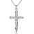 halpa Kaulakorut-Men&#039;s Women&#039;s Pendant Necklace Cross Simple Imitation Diamond Alloy Silver Necklace Jewelry For Daily
