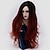 cheap Synthetic Trendy Wigs-Synthetic Wig Natural Wave Style Capless Wig Dark Red Synthetic Hair Women&#039;s Ombre Hair Red Wig Long Natural Wigs