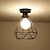 baratos Candeeiros de Teto-26 cm vintage 1-lights gaiola de metal preto loft lâmpada de teto montagem embutida sala de jantar cozinha luminária