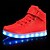 preiswerte Beleuchtete Schuhe für Kinder-Jungen Turnschuhe LED Leuchtende LED-Schuhe USB-Aufladung Kunstleder Kleine Kinder (4-7 Jahre) Große Kinder (ab 7 Jahren) Sportlich Normal Draussen Wanderschuhe Klett LED leuchtend Weiß Schwarz Rot