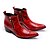 baratos Botas para Homem-Homens Fashion Boots Couro / Pele Outono / Inverno Botas Vermelho / Vinho / Festas &amp; Noite