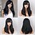 olcso Valódi hajból készült, sapka nélküli parókák-Emberi haj Paróka Egyenes Klasszikus Klasszikus Egyenes Géppel készített Fekete Napi