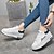 preiswerte Damen-Sneaker-Damen Turnschuhe Outdoor Casual Schnürsenkel Keilabsatz Runde Zehe Komfort Wanderschuhe Kunstleder Schwarz / weiss Weiß und Grün Rosa und Weiss