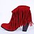 זול מגפי נשים-בגדי ריקוד נשים PU סתיו / חורף נוחות מגפיים עקב טריז בוהן עגולה חום / אדום / ורוד