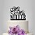 baratos topo de bolo festa de casamento-Tema Clássico Casamento Carta e Número Plástico Casal Clássico 1 pcs Preto