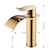 cheap Faucet Sets-Faucet Set - Waterfall Ti-PVD Centerset Single Handle One HoleBath Taps