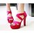 cheap Women&#039;s Sandals-Women&#039;s Heels Casual Summer Comfort PU Almond Black Red