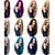 halpa פיאות סינטטיות אופנתיות-Synthetic Wig Loose Wave Kardashian Style Capless Wig Blue Rose / Green Silver Purple Gold Pink Synthetic Hair Women&#039;s Blue / Blonde / Pink Wig Long / Brown / Gray