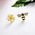 cheap Earrings-Women&#039;s Synthetic Diamond Stud Earrings Mismatch Earrings Mismatched Flower Bee Ladies Classic Fashion Earrings Jewelry Light Yellow For Gift Daily Evening Party Date