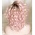 halpa Synteettiset peruukit pitsillä-Synteettiset pitsireunan peruukit Löysät aaltoilevat Löysät aaltoilevat Lace Front Peruukki Vaaleanpunainen Lyhyt Pinkki Synteettiset hiukset Naisten Vaaleanpunainen Uniwigs
